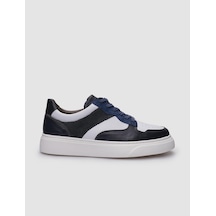 %100 Hakiki Deri Gri Bağcıklı Erkek Sneaker-gri Gri