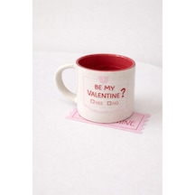 Be My Valentine Kulplu Seramik Kupa 235 Ml - Sevgililer Günü Hediyesi Krem - 834703950 Krem