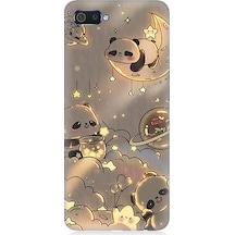 Realme C2 Uyumlu Panda Ve Gezegenler Desenli Silikon Kılıf