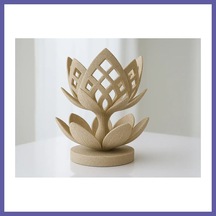 Bezos 3d Baskı Lotus Çiçeği Mumluk - Dekoratif Tealight Mumluk-bej Nıda