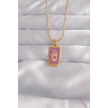 316l Çelik Renk Mor Mineli El Figür Tarot Kolye Diğer