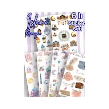 6’lı Ramazan ve İslami Ayet Temalı Sticker Seti Ajanda Scrapbook Kolaj