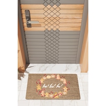 Rugmood Modern Dijtal Baskı Yılbaşı Ağaçlı Şekerli Ho Ho Ho Kapı Önü Paspası Çok Renkli