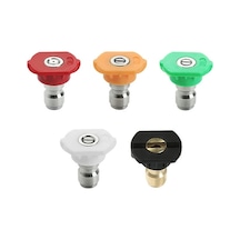 5'li Basınçlı Yıkama Nozulu Seti - 0 /15 /25 /40 Açılı & Köpük Nozulu - Hızlı Bağlantı