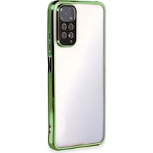 Xiaomi Redmi Note 11 Kılıf Razer Lensli Silikon - Yeşil Düz Renkli