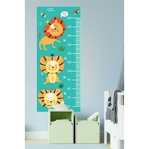 MSticker 3'lü Aslan Figürlü Boy Cetveli Çocuk Bebek Odası Boy Ölçer Sticker