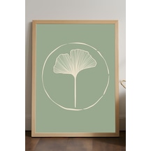Ginkgo Ahşap Çerçeveli Poster, Dekoratif Sanatsal Duvar Tablosu