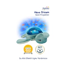 Pabobo Aqua Dream Kaplumbağa Sesli Projektör Su Altı Efektli Gece Lambası, Ağlama Sensörlü, Usb-c Şarjlı, Ninni & Beyaz Gürültülü Bebek Uyku Yardımc