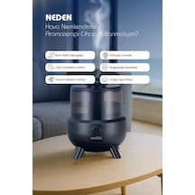Direct Nexus Ultrasonik Buhar Makinesi Humudifier / Aromaterapi Cihazı Diffüzör 2 Litre 6 Kademeli - Siyah Renk