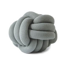 Sones El Yapımı Düğümlü Top Yastık, Boyut: Çap: 25 30cm Koyu Gri