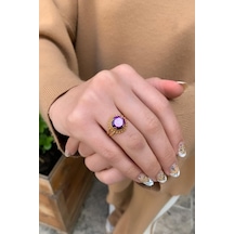 14 Ayar Altın Oval Güneşli Telkari Yüzük Sarı Altın