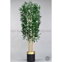 Yapay Bambu Ağacı 170cm Siyah Gold Metal Saksıda Siyah-gold