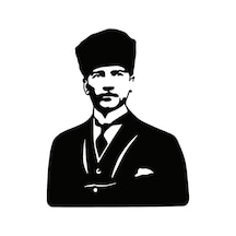 Kalpaklı Atatürk Kaliteli Kaliteli Sticker 10 X 13 Cm