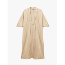 Koton Rahat Kalıp Geniş Kol Uzun Saten Kimono Ceket Lıght Gold 6sak50100uw Lg2