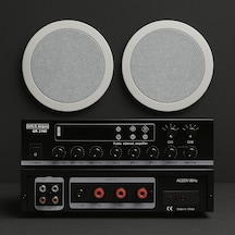 Luxury, 2 Adet Hoparlör 1 Adet Anfi, Asma Tavan Ses Sistemi, Alçıpan Tavan Ses Sistemi, Mağaza Ses Sistemi