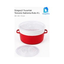 Süzgeçli Yuvarlak Saklama Kabı 4 L Kırmızı Ak 778
