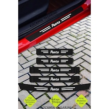 Fiat Punto Araç Kapı Bagaj Eşiği Koruma Seti Çizilme Engelleyici Karbon Folyo Punto Yazılı