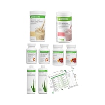Herbalife 2'li Eko Set Vanilya+ahududu Shake + 2 Şeftali Çay + 2 Thermo + 2 Aloe Vera 33659874136563