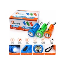12 Adet Led El Feneri 2xaa Pilli Renkli Plastik K-0070 Çok renkli