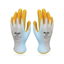 Işçi Eldiveni Nitril Pn7 Beyaz Sarı Çift 10 Numara 5 Çift 0017