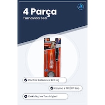 Tornavida Seti 4 Parça Kontrol Kalemi 2in1 Uç Elektrik Bandı Elek