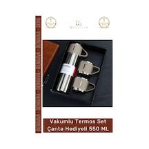 Çeliktermos Paslanmaz Vakumlu Isı Koruma Kamp Outdoor Sızdırmaz Termos Set Çanta Hediyeli 550 Ml Çok Renkli