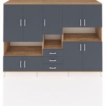 Hyperion Dolap 13 Raflı 3 Çekmeceli 9 Kapaklı 220x44x163 Çam-antr Çam-antrasit