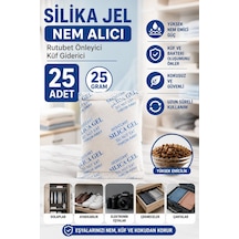 25 Adet 25 Gr Silikajel Nem Alıcı Silika Jel Rutubet Önleyici Küf Giderici Desiccant