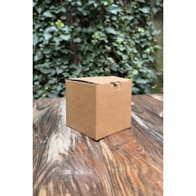 10,5x10,5x10,5cm Küp Kilitli Kraft Kutu 25 Adet 25 Adet
