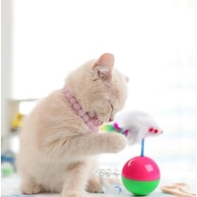 Mucit Home Hacı Yatmaz Kedi Oyuncağı, Tüylü Fareli Kedi Topu
