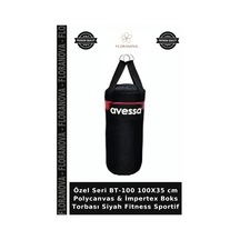 Özel Seri Bt-100 100x35 Cm Polycanvas & İmpertex Boks Torbası Siyah Fitness Sportif