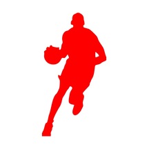 Basketbol Silüet Araba Sticker 17x17 Cm Kırmızı