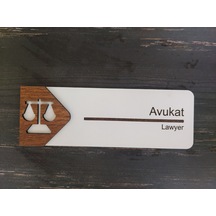 Avukat Ofis Oda Kapı İsimliği Yönlendirme Tabelası Levhası Kişiselleştirilebilir