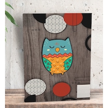 Bk Gift Baykuş Tasarımlı Dekoratif Mini Kanvas Tablo 15x20cm-5