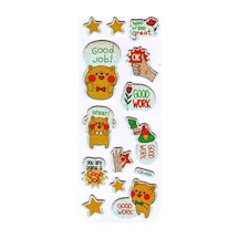 Sticker Kabartmalı Sticker Defter Planlayıcı Etiket Cb489 16x7 Cm- Good Work Kedi Çok Renkli