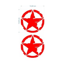 Skm Army Yıldız 13 X 13 Cm Kırmızı Sticker 2 Li