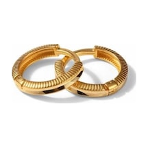 Çgk Çiğdem Gürel Kuyumculuk 14 Ayar Altın Çift Halka Minimal Ajda Kadın Küpe Günlük Kullanıma Uygun Şık Model Gold