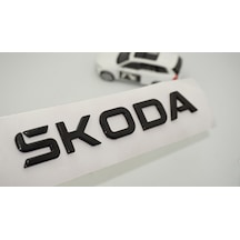 Dk Tuning Enyaq Elroq Ön Kaput Siyah Yazı Logo Arma Skoda İle Uyumlu Ön Arma