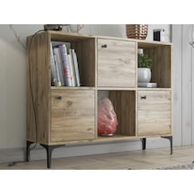 Bessonshome Wood'N Love Orbit 3 Kapaklı Metal Ayaklı Çok Amaçlı Dolap Konsol (529964624)