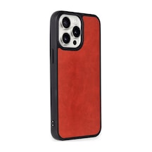 Apple İphone 15 Pro Kılıf Aras Deri Kapak - Kırmızı Çok Renkli