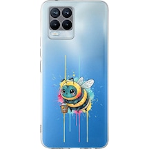 Realme 8 Pro İle Uyumlu Splash Arı Tasarımlı Şeffaf Silikon Kılıf Şeffaf