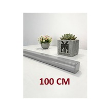 Gri Dekoratif Ray Alüminyum 2 Kanallı Dekoratif Metal Perde Kornişi Gri100cm - 856228823 Gri100cm