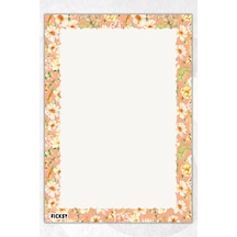 A5 Çiçek Bloknot Çizgisiz Defter - 50 Yaprak - Memopad - Notepad - Not Defteri - Not Kağıdı - 3083 Çok Renkli