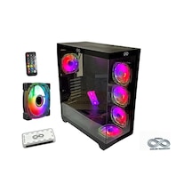 Aztech Azt101 B 5 X Rgb Fan Uzakdan Kumanda Siyah Akvaryum Gamin Kasa Temper Cam , Rgb Switch