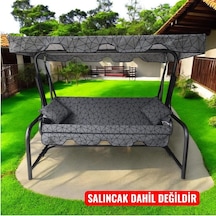 Kişilik Salıncak Lüks Kılıf Seti Mindersiz Gri Örümcek Desen 164 47 Cm Çok Renkli