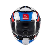 Mt Helmets Thunder 4 Sv Lumience A7 Kapalı Kask Beyaz - Mavi - Kırmızı