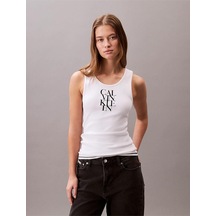 Sl Cotton Rıb Solıd Tank-8284 Beyaz