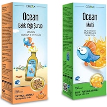 Ocean Omega 3 Portakallı Balık Yağı Şurubu 150 ML + Ocean Multi Ballı Portakal Konsantreli Şurup 150 ML