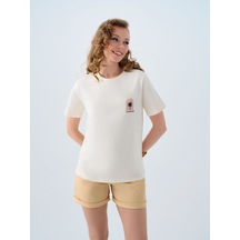 LOFT Regular Fit Kadın Tshirt K.kol Lf2039073 Q1.v1 Ekru