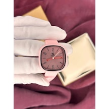 Pembe Kare Kadran Kadın Kol Saati Standart
